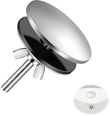 Sink Hole Cover Stainless Steel Tap Hole Blanking Plug, Faucet Hole Cover with Rubber Seal, Quick No-Tool Install, Kitchen Sink Tap Hole Plate Stopper Cover for Kitchen and Bathroom Use