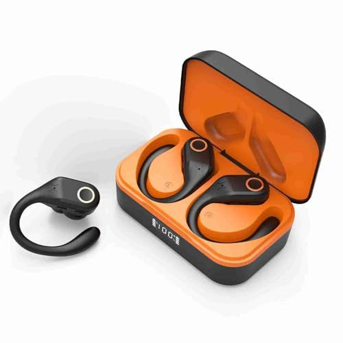HUSHUI Cuffie senza fili, auricolari con custodia di ricarica per telefono cellulare, cuffie di rumore per sport di gioco, design ergonomico a bassa latenza di lunga durata