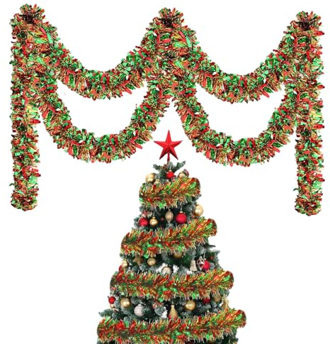 Générique Glitzernde Girlande für Weihnachtsbaum – glitzernder , 2,0 m, Dekoration, Weihnachtsgirlande, für Party, Geburtstag, Halloween, Herbst, Thanksgiving
