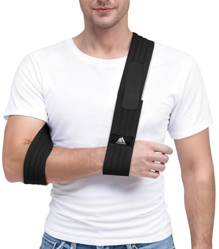 flintronic Écharpe de Bras, Réglable Confortable Immobilisateur D'épaule, Léger Maintien Du Bras Respirant, Les Mains Droite et Gauche, Pour Femmes et Hommes, pour Os Cassés et Fracturés - 180cm
