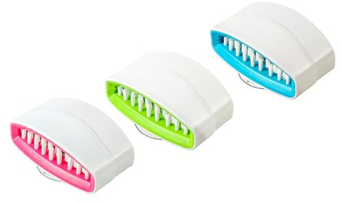 UAUWBRZ Cutlery Cleaner Brush, 3PCs Suctioned in-Sink Silverware Scrubber, Non-Scratch Bristles, Easily Clean Utensils and Sharp Knives