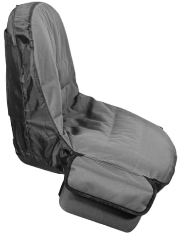 VANZACK Coprisedile per Trattorino Tagliaerba Oxford Grigio, Copertura Antipioggia e Protezione Solare per Sedile Trattore senza Braccioli, Accessorio Leggero e Resistente per Uso Esterno