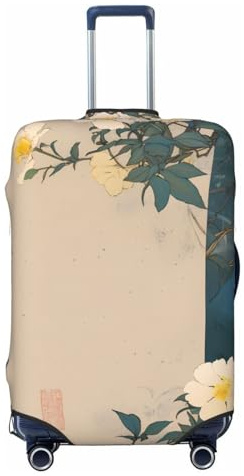 XHMKGGYBZ Patterned Vase Collection - Funda elástica para maleta, 4 tamaños, resistente a los arañazos y a las manchas, funda de equipaje lavable, Flor de magnolia estilo oriental, X-Large