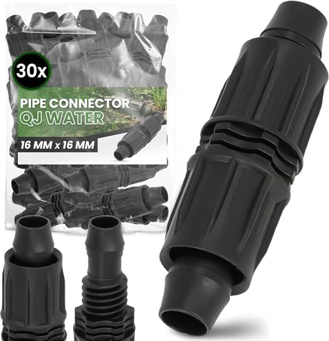 Instalguru 30x Raccordo PE QJ 16x16 mm Connettore Tubo Irrigazione Ala Gocciolante Giardino Giunto Esterno Polietilene per Microirrigazione Agricoltura Acqua
