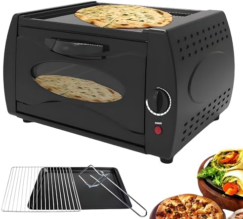 Kommerzieller Tandoor Ofen 2-in-1 für Pizza und Naan mit Backblech, Gestell und Griff – Arbeitsplatten-Tonofen für Chapati und Manakish