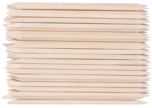 Bastoncini di Arancio per Unghie 50 Pezzi in Legno per Manicure | Strumenti per Cura Unghie, Adatti a Manicure e Pedicure, Colore Beige, per Levigare Superficie Irregolare