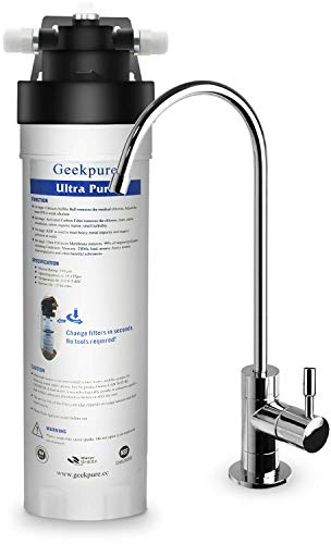 Geekpure 4-Stufen Ultra Reines Hochleistungs Direktanschluss Trinkwasserfiltration System Unter Spüle - 0,01 Mikron