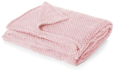 DREAMSCENE Luxus Waffel Popcorn Nerz Weich Warm Überwurf Sofabett Decke - 200 X 240 cm - Zartes Rosa