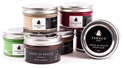 Hebold Schuhmacherei FAMACO Ledercreme-Set mit Tiegelbürste und Baumwollbeutel Schuhemulsion für Glattleder Incolore Farblos 50 ml No.399