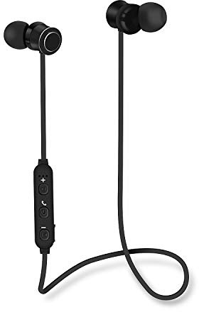 groov e Metal Buds - Wireless Earphones with Remote & Mic - Bluetooth Connectivity - Neckband Headphones with Ergonomic Design - USB Charging - 4hrs Audio Playback - Black