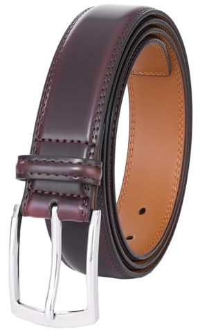 VRLEGEND Herrbälten Jeansbälte Läderbälte Business Kostymer Formell Klädsel 3.5CM med Presentask, Gåvor idé (140cm, Brun)
