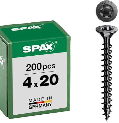 Spax T-TAR Plus - Vite universale, a testa svasata, filettatura completa (4 x 20 mm, 200 pezzi)