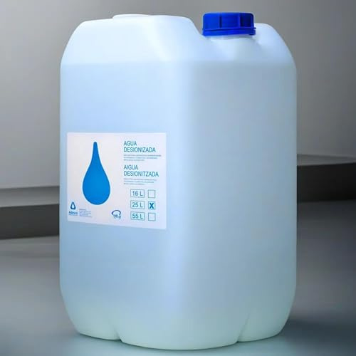 ADESCO Agua Desionizada Destilada 25 L – Alta Pureza para Laboratorio, Baterías, Planchas, Limpieza Técnica, Acuarios, Uso Profesional