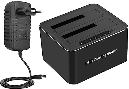jojofuny Disco Rigido da Docking Station per Unità di Memoria SSD Fino Spina Ue con Protezione da Sovratensione