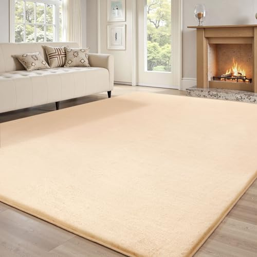 Sour Lemon Tapis doux pour salon, tapis lisse en poil de lapin à poils courts antidérapant, tapis moderne antidérapant pour chambre à coucher, décoration de luxe, zone de tapis pelucheuse
