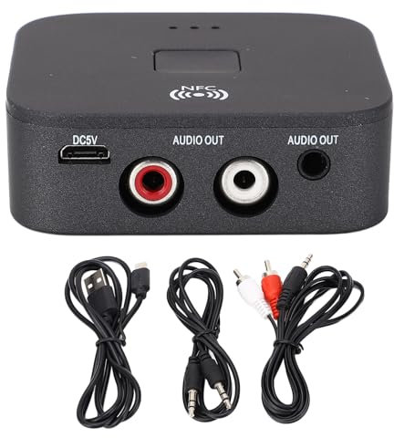 B11 Bluetooth 5.0 Receptor NFC Adaptador de música inalámbrica 3.5 mm Aux Bluetooth 5.0 para automóvil TV de transmisión de música de Altavoces de computadora Material de 4 oz