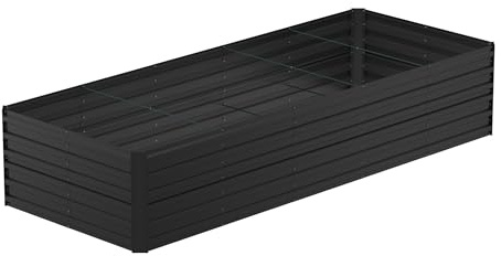 PEILU 300 x 120 x 58 cm - Pot de fleurs en métal pour parterre surélevé - 2160 l - En acier galvanisé - Rectangulaire - À construire soi-même - Pot de fleurs d'extérieur pour légumes, fleurs, fruits