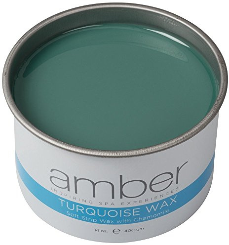 Amber Turquoise Depilatory Wax with Chamomile for Sensitive Skin, 14 Ounces