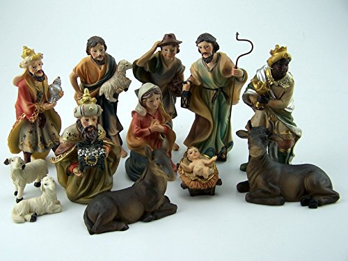 Krippe, Johanneskrippe, 12tlg, Höhe 10cm, handbemalen