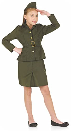 Fun Shack Disfraz Militar y Aviador Niña, Traje Soldadito y Piloto, Disfraces para Carnaval y Halloween, XL