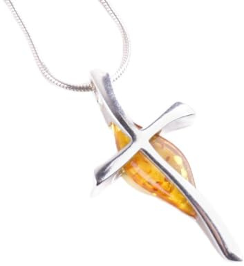 MyBernstein Bernstein Designer Silberkreuz mit Bernstein (Bernsteinschmuck 10184)