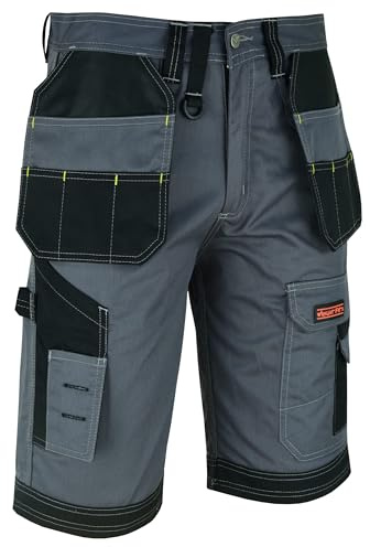 WrightFits Men Holster Work Shorts - Heavy Duty Safety Combat Cargo Summer Shorts - Multi Pockets - Triple Stitched - Durable Workwear