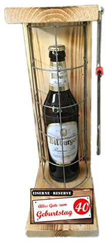 Bitburger Pils Geschenk 40 Geburtstag - Eiserne Reserve Gitter Bitburger Bier Pils Biergeschenk Geburtstag Geschenke Alles Gute zum 40 Geburtstag Bier (1 x 0.5 l)