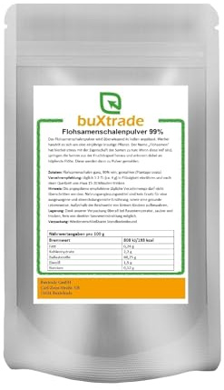 2x 1 kg | Flohsamenschalenpulver 99% | Pulver | Flohsamen | Buxtrade