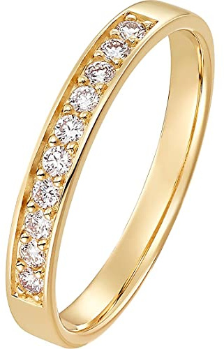 CHRIST Damen-Damenring 585er Gelbgold 10 Diamant