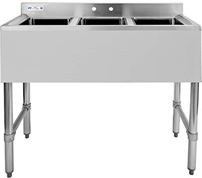 HALLY 3 Compartment Sink of Stainless Steel NSF Commercial Utility Basin