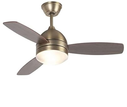 Qazqa Modern Deckenventilator - Rotar - Bronze, Rund, Holz, Leise Motor, 96cm, Ideal als Wohnzimmerlampe und Schlafzimmerlampe