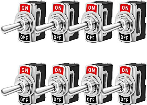 Gebildet Interruttore a Levetta, 10A/12VDC, 6A/24VDC, Interruttore SPST ON/OFF a 2pin, Utilizzato per Auto, Camion, Barca (8Pcs, Nero)