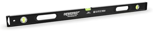 DEWEPRO Profi Wasserwaage aus Aluminium mit 2 Handgriffen und 3 Libellen - Länge: 100cm 1,0m - Messtoleranz: 0,5mm/m - Aluwasserwaage Aluminiumwasserwaage