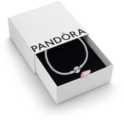PANDORA Smooth Snake Chain Bracelet for Charms, Size 17, Gift Box | Smooth Snake Chain Charm Bracelet in Polished Sterling Silver, a Versatile Canvas for Your Charms & Clips