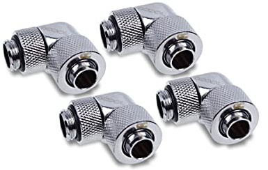 Alphacool Eiszapfen 13/10 mm Kompression, 90°, schwenkbar, G1/4-4 Stück, Set Chrom