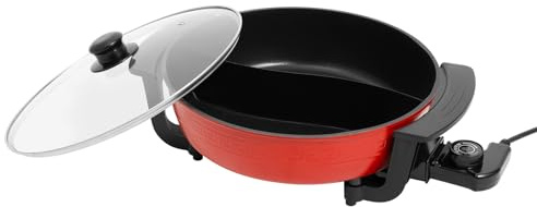 FUROMG Elektrische Hot Pots Topf 6L,Feuertopf Suppentopf Kochgeschirr mit Deckel,220V Elektrischer Wok