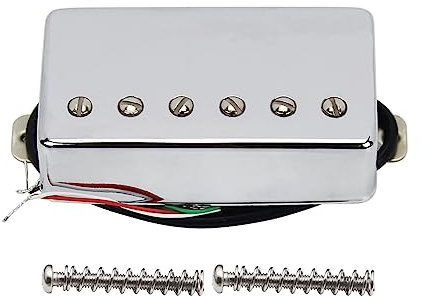 FLEOR Humbucker - Pickup a doppia bobina ad alto rendimento con ponte in ceramica, 14~15 k, compatibile con chitarra elettrica stile LP per parti di ricambio cromato