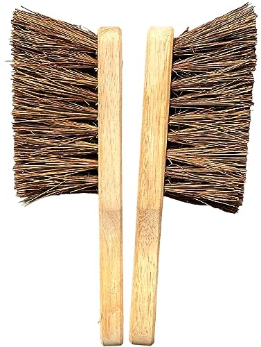 EDS Wooden Hand Brush Stiff Bristle Scrubbing Brush Natural Bassine Heavy Duty Cleaning Brush for Outdoors Yard Floor and Carpet Brush