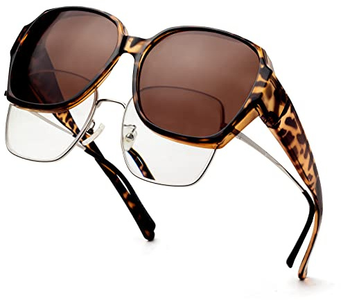 Face Shadow Sovraocchiali da Sole Donna Uomo Polarizzati, Sovra Occhiali da Sole Fit over Sunglasses UV400