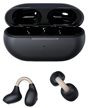 Écouteurs à Pince sans Fil à Conduction Osseuse Bluetooth 5.3, Oreillette Sans Fil à Clip Open-Ear, IPX5 Étanches Casque de Sport à Réduction de Bruit avec Double Micro pour Course Gym Black-Curry