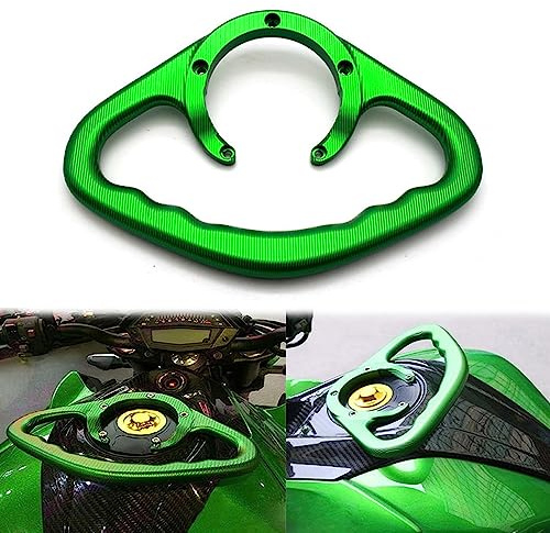 Motorcycle Passenger Armrest Gas Tank Bar Handle Grips Bar Handlebar 5 Holes Fit for K-awasaki Ninja ZX14R ZX6R ZX7RR ZX11 ZX10R ER6N ER6F Aluminium Accessories (Green)