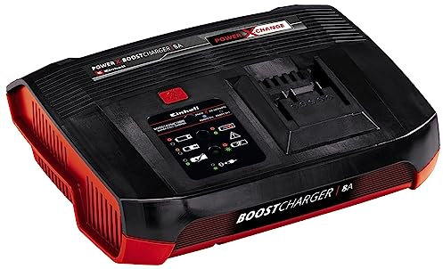 Original Einhell Ladegerät Power X-Boostcharger 8 A Power X-Change (Li-Ion, für alle PXC-Akkus verwendbar, Boost-Modus zum schnelleren Laden, 7-fache LED-Statusanzeige)