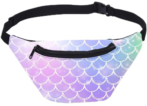 Surwin Bauchtasche für Damen Herren, Scale Muster Gürteltasche Verstellbarem Riemen Hüfttasche Brusttasche für Reisen, Outdoor Sportarten, Training, Jogging, Radfahren (Helles Lila)