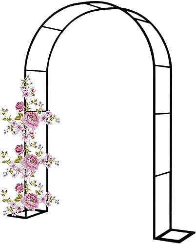 GueTTO Große Torbogen Rosenbogen Aus Metall, Breite 120 140 180 240 300 350cm, Rosenbogen Holz wetterfest,für Rosen Blumen im Garten Terrasse/Kletterpflanze,W300*H220cm
