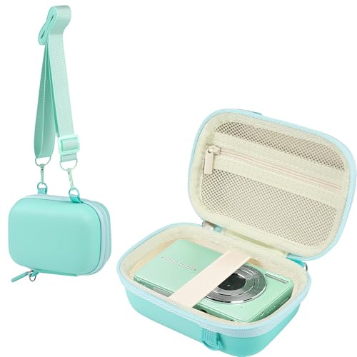 Leayjeen Appareil Photo Numérique Étui Compatible avec IXNAIQY - Vert | Compatible avec Kodak Pixpro FZ45/FZ55/AOREGRE/Nicamery, avec bandoulière et dragonne, poche à mailles zippée (Étui Seul)
