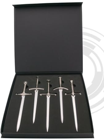 G8DS® GOT Set Brieföffner in Geschenkbox - Lange Klaue - Ice - Robb Stark - Arya - Westeroes - Winterfell - Bürobedarf- Geschenk - Gaming - Sammler