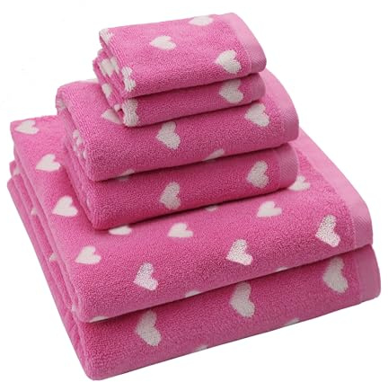 ORIGINAL KIDS 6 Piece Towel Set - 100% Cotton Jacquard Bathroom Towel Set