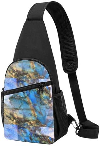 Rainbow Moonstone Crossbody Umhängetasche, lässiger Rucksack, kleine Satchel, multifunktional, Reisen, Wandern, Rucksäcke, Regenbogen-Mondstein, Einheitsgröße