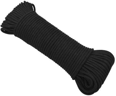 ZEYUAN Bootsseil Schwarz 5 mm 25 m Polypropylen, Ankerleine, Boot Fenderleine, Festmacherleine, Tauwerk, Kletterseil, Wurfleine, Schaukelseile, Schwimmleine