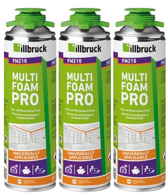 FM210 Bauschaum Fenster und Fassadenschaum Pistolenschaum Montageschaum Multischaum Fensterschaum hohe Schalldämmung Wärmedämmung 750ml Kombisets (ohne Reiniger/ohne Schaumpistole, 3x)